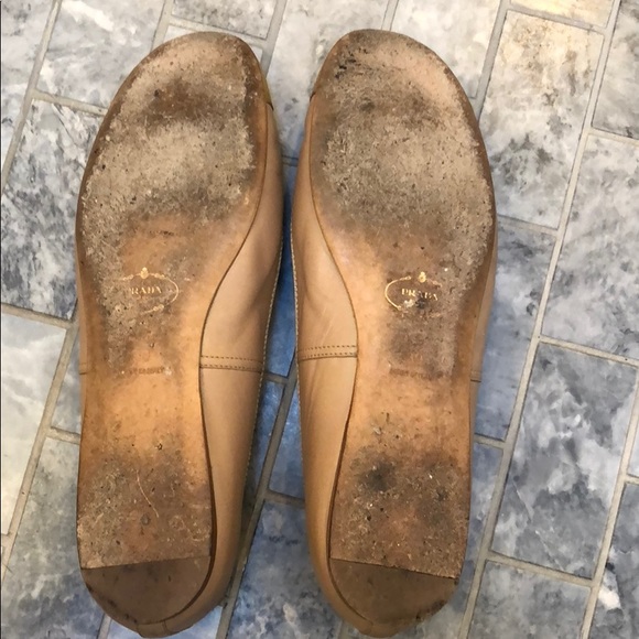 Prada Gold & Tan Ballet Flats - Picture 5 of 7
